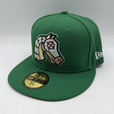 New Era 59Fifty Charlotte Knights Hat Cap 7 3/8 Green Copa De La Diversion MILB