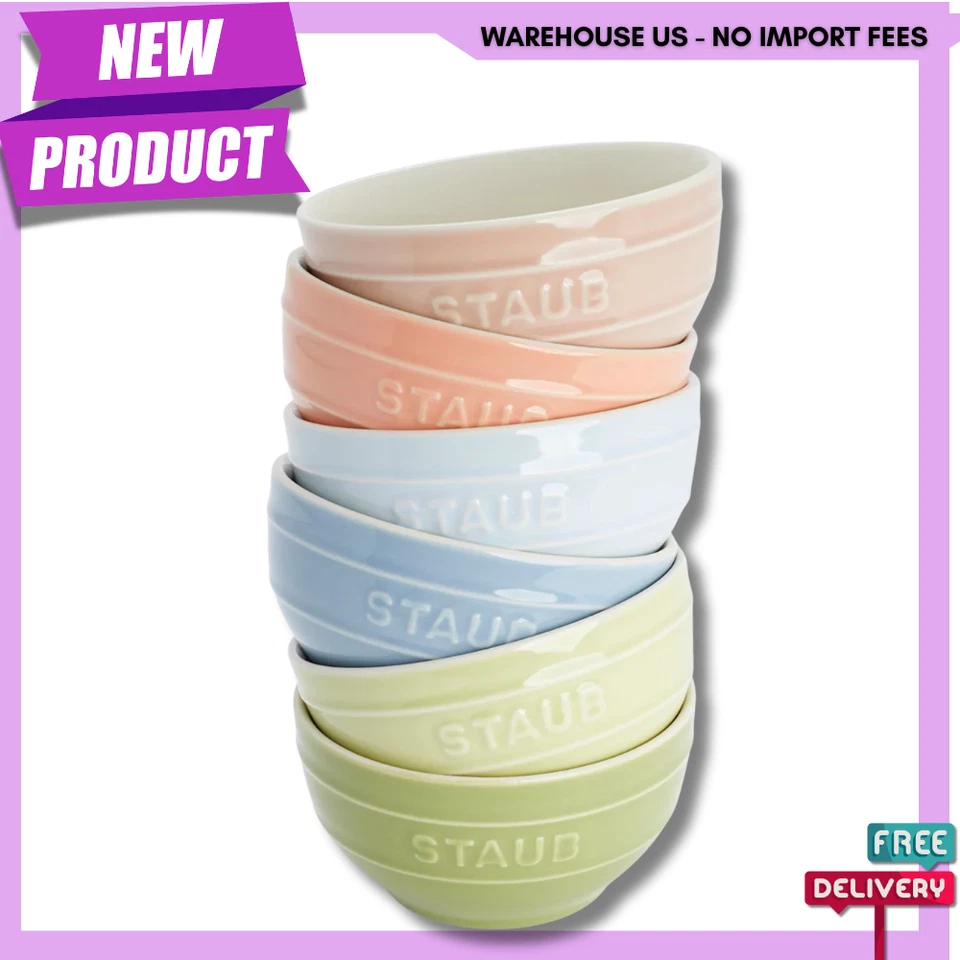 NUEVO GRES POLVO Macaron Bowl Set con Tapa de Aspiradora, ENVÍO GRATUITO Foto 4 de 4