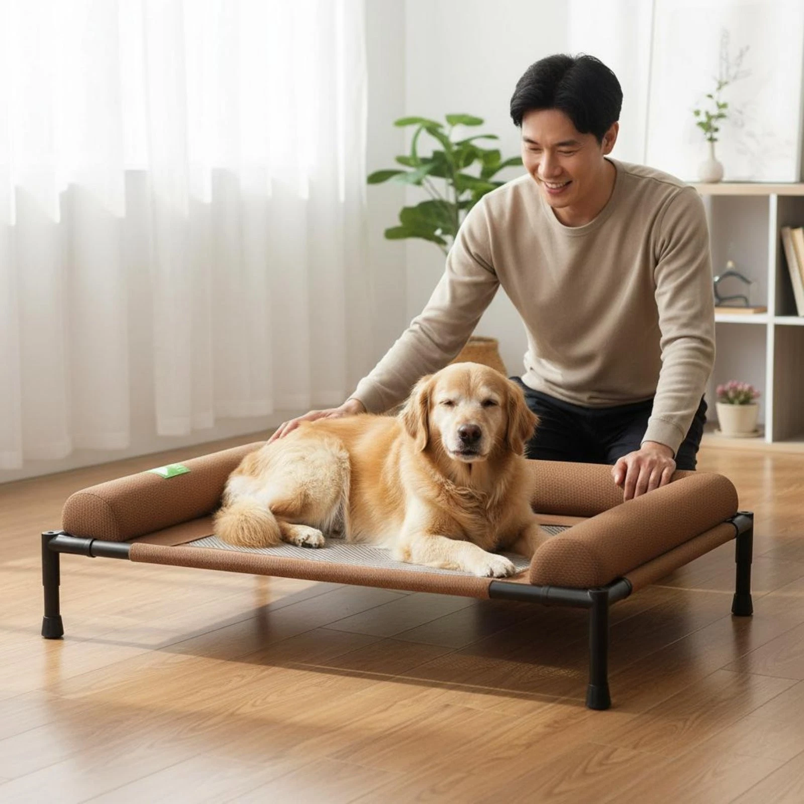 Elevated Dog Bed Moistureresistant Cooling Mesh Pet Bed Waterproof for Indoor