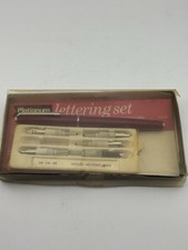 Platignum Silverline Lettering Set Fountain Pen Nibs Box Vintage