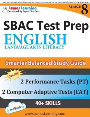 SBAC Test Prep: Grade 8 English Language Arts Literacy (ELA) Common  - VERY GOOD