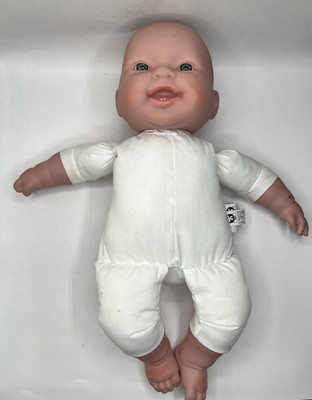 Berenguer Baby Doll Soft Head Hands Feet Blue Eyed Two Teeth Plush 16'' Toy