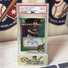 2022 Bowman Draft Chrome 1st Green Refractor Auto Robby Snelling #79/99 PSA 10 