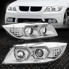 Faros proyectores señal conmutada LED DRL cromados sedán BMW E90 09-12
