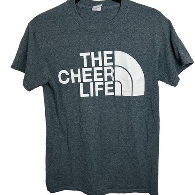 THE CHEER LIFE Cotton/Poly Blend Dark Gray Cheerleading T- Shirt Size Small
