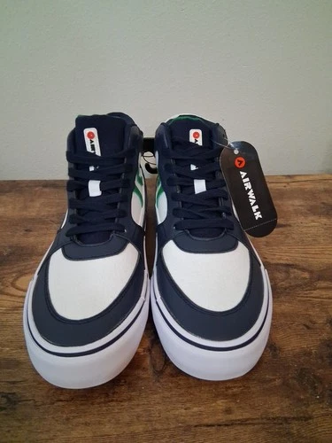Mens Airwalk Grind Size 10.5 Lace-Up Blue & White High Top Sneakers Shoes NWT  