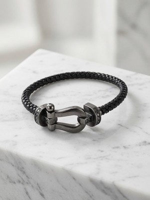 Freed Rope Bracelet With Buckle Is Silver Rope Is Black 