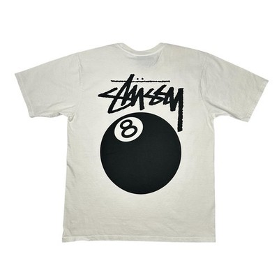 Stussy 8 Ball Pigment Dyed T-Shirt Size Medium Natural | eBay