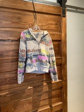 Vintage Y2K Billabong Tan Zip Up Hoodie Womens Med Surf AOP