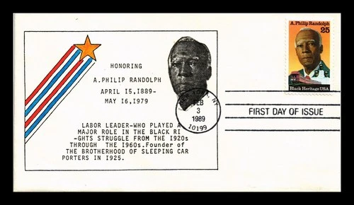 US COVER FIRST DAY OF ISSUE A. PHILIP RANDOLPH BLACK HERITAGE USA SERIES