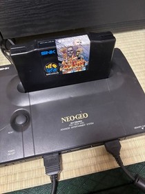 SNK Neo Geo AES Console 2 Controllers 2 Games Memory Card Japan