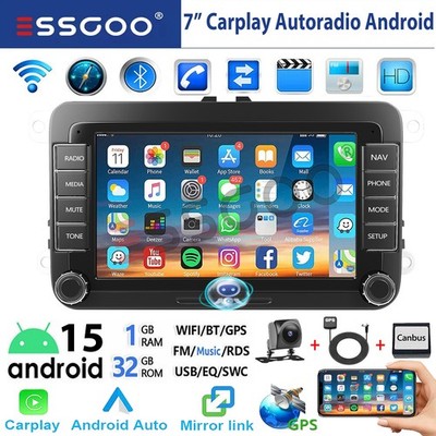 DAB+ Carplay Für VW GOLF 5 6 Plus Touran Caddy T5 Android 15 Autoradio Navi GPS