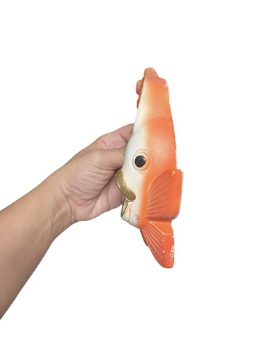 VTG PAIR 1970 MCM Orange Koi FISH Miller Studios Chalk Ware Wall Art Plaque READ - Picture 8 of 16