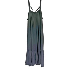 Old Navy Womens 2X Black Tiered Sleeveless Maxi Dress with Pockets Tie Back
