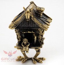 Solid Brass Figurine Magic Hut on Fowl's Legs Baba Yaga house IronWork