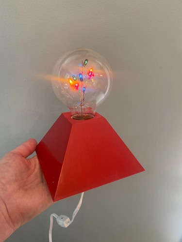 Red Pyramid Base Table Lamp With Multicolor LED Bulb & White Cord | eBay