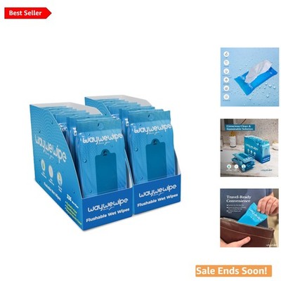Gentle Flushable Wet Wipes - 336 Count XL, Perfect for Sensitive Skin & Travel