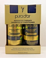 PURA D'OR Advanced Therapy Shampoo & Conditioner Set 2 x 24oz