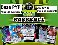 2025 Leaf Metal Baseball - Numbered Base Card Singles Pick Your Player PYP