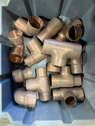Copper Sweat Tee Fittings Lot CxC (Sweat x Sweat) C Sweat End No Stop