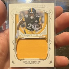 Panini National Treasures Kaleb Johnson Steelers Framed Fabric #30/49 Card