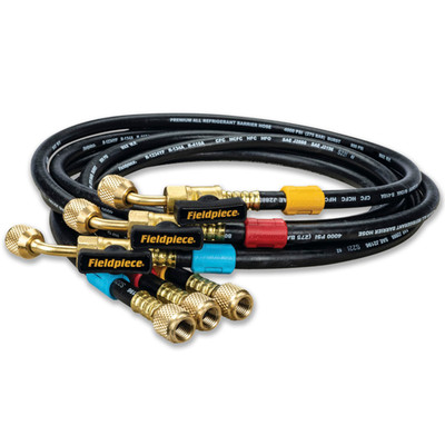 1/4 in HVAC Refrigerant Hose Set 5ft Charging Recovery Hoses 3pc 800 PSI