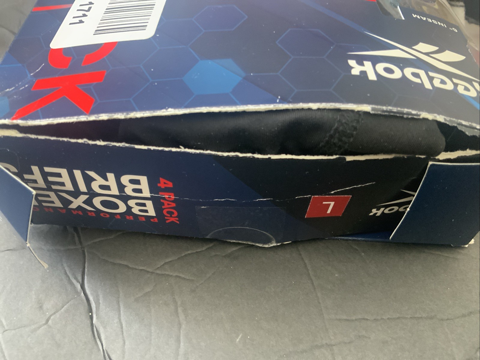 REEBOK PERFORMANCE BOXER BRIEFS - 6" INSEAM - MOISTURE WICKING, 4 Pack L multi thumbnail 4