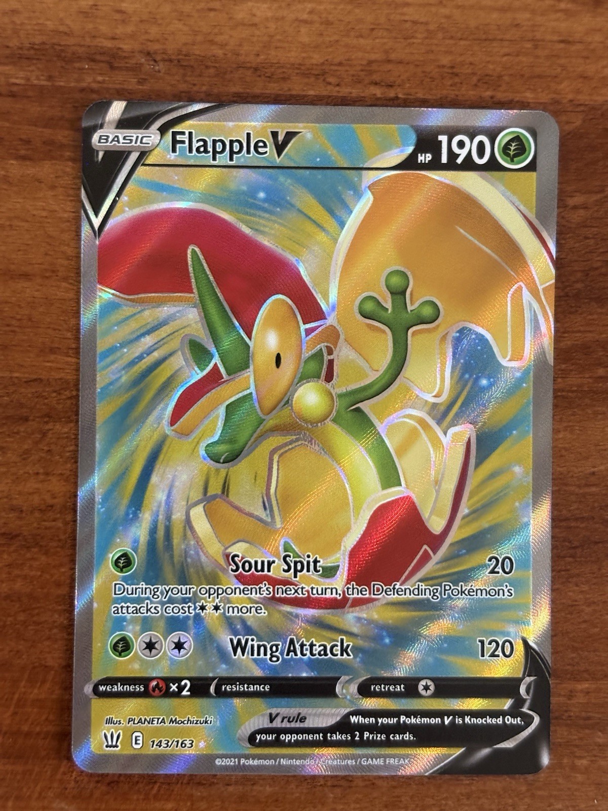 Pokemon TCG Flapple V (Full Art) 143/163 Battle Styles Ultra Rare NM