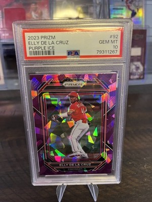 2023 Panini Prizm Elly De La Cruz RC Purple Ice Prizm PSA 10 GEM MINT