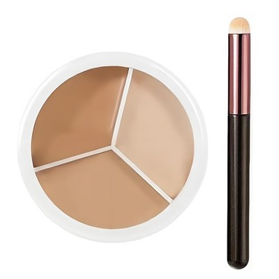 3 Farben Creme Concealer Palette mit Präzisionspinsel volle Abdeckung natürlich
