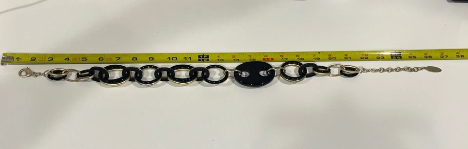 Collar Chico's Grueso Negro y Dorado Eslabones Reversibles Nuevo Foto 4 de 4