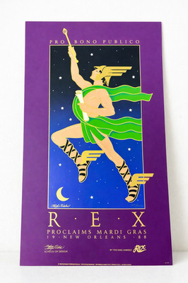Krewe Of Rex 1988 Mardi Gras Parade Proclamation Signed Poster VTG Rare