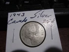 Canada 1943 - 25 Cent Quarter Canadian Coin - 80% Silver