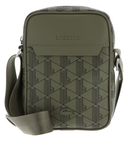 Lacoste The Blend Vertical Camera Bag UmhäNgetasche Tasche Mono Kaki Noir Khaki-image