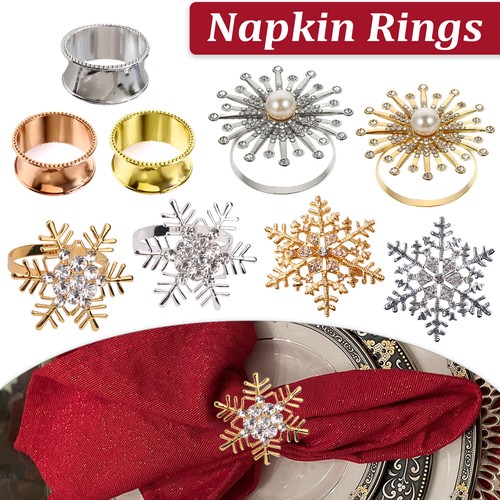 Alloy Napkin Ring Christmas Dinner Towel Napkin Holder Buckle Rings Xmas Decor