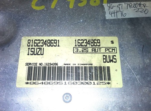8162348691 ecm ecu computer 1996-1997 Isuzu Trooper - Picture 2 of 4