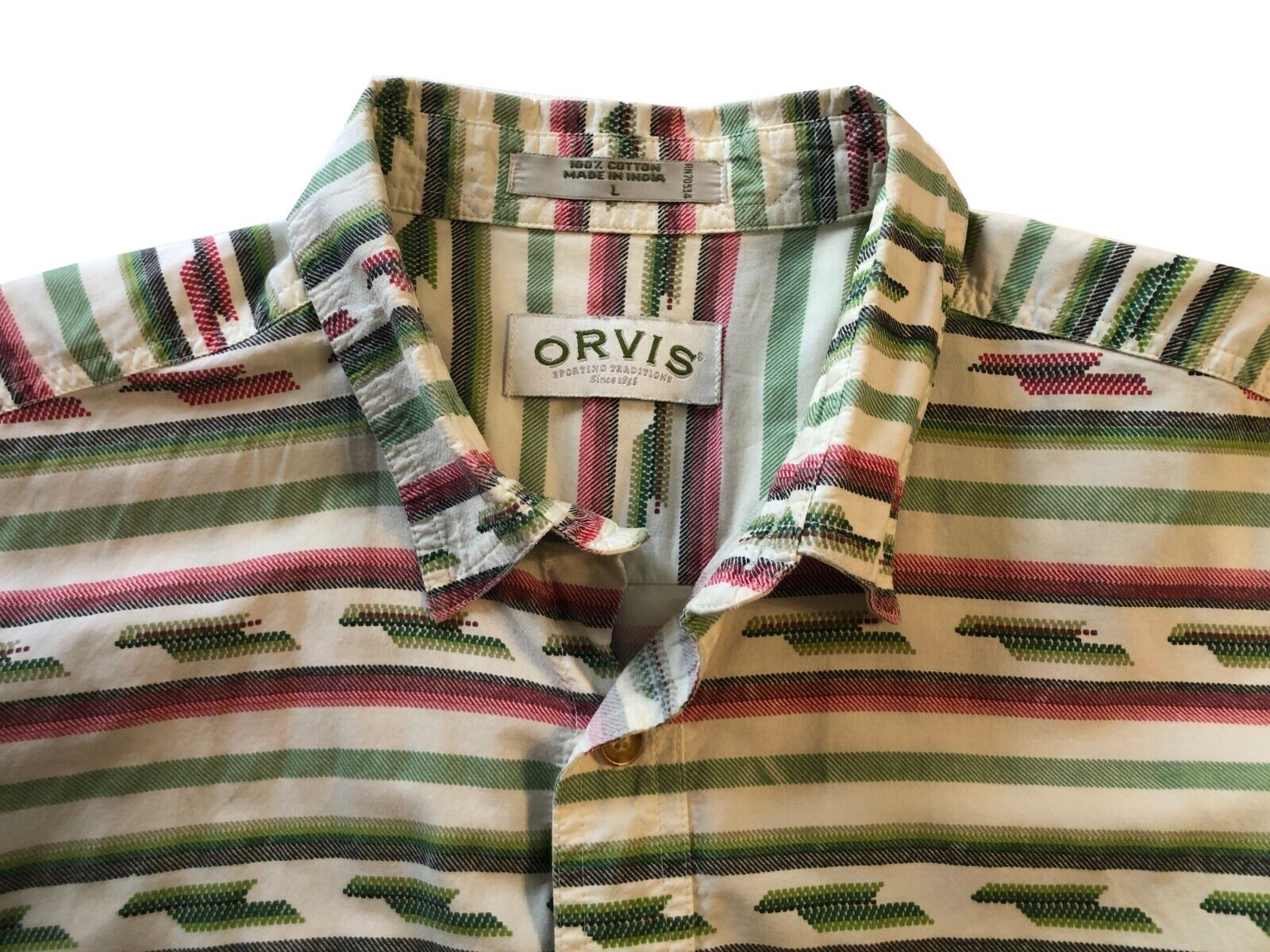 vtg 90s Mens ORVIS Button Shirt Sz L Southwestern… - image 5