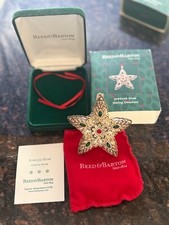 2005 Reed  Barton Sterling Silver Jeweled Star Christmas Tree Ornament