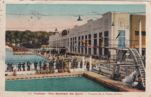 TOULOUSE 104 parc municipale des sports plongeoir de la piscine sportive écrite - Zdjęcie 1 z 1