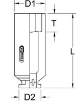 "Ks Tools 1/2\" Sechskant-Kraft-Stecknuss, Lang, 21Mm (515.1121)"
