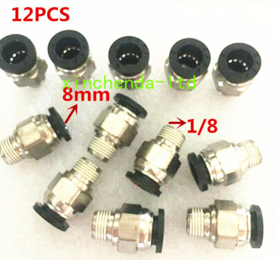 12PC 1/8 Air Push Fitting Connector 8mm For Triumph Eagle Coats Tire Changer
