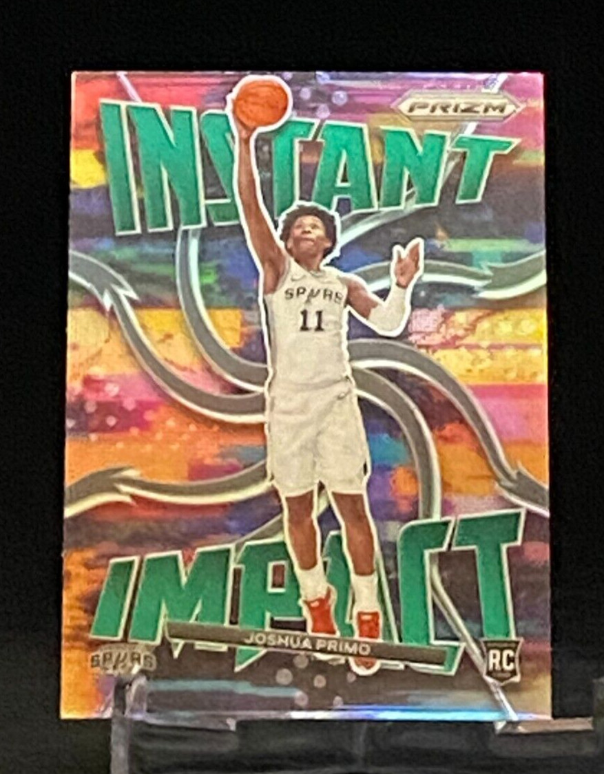 2021-22 Panini Prizm Instant Impact Green #12 Rookie Joshua Primo San Antonio