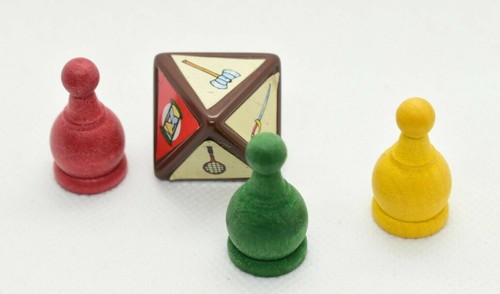 Jumanji Board Game 1995 Original Replacement Parts Pieces 3 Pawns & 1 Rescue Die - Picture 3 of 3
