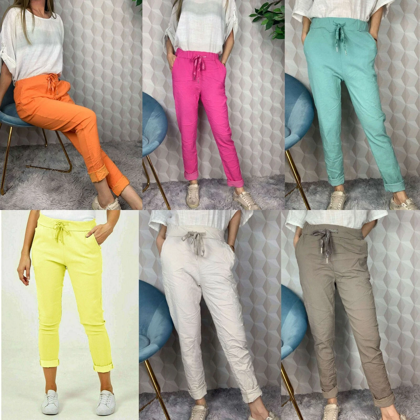 Womens Lagenlook Italian Magic Pants Ladies Casual Stretch Jogger Style Trousers
Opens in a new wind