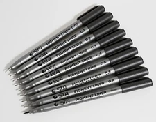 STA® 8050 Fineliner Pens, 9 Piece Set - Fine Nibs 0.8- 0.05 Plus Brush Nib