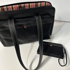 Wenger Black leather Laptop Purse Tote Bag (S...