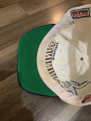 Vtg Minnesota Vikings Sports Specialties Shadow Script NFL 90s Snapback Hat - Picture 8 of 10