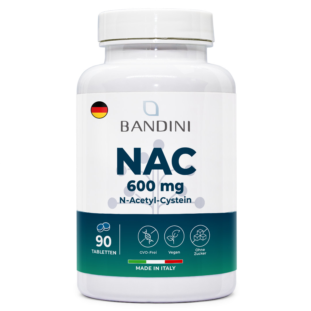 Bandini® NAC 600 mg pro Tablette, 90 Tabletten für 3 Monate, N-Acetyl-L-Cystein