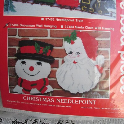 Christmas Needlepoint Snowman Wall Hanging Mary Maxim Crafts New