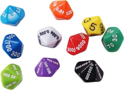 Place Value and Decimal Dice Set 10 Ten Sided Math Manipulatives for Students